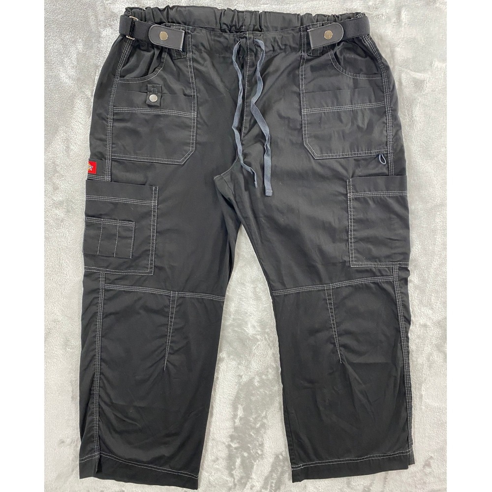 Dickies EDS Signature Cargo Scrub Pants Womens LG Petite Black Utility Workwear